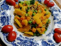 Rezept: Kürbis – Gelbe Paprika – Quinoa Gemüsepfanne