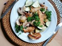 Rezept: Zuchini Champion Pfanne mit Lachsstreifen